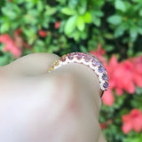 Mini Rainbow Sapphire & Diamond 3/4 Band