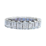 Signature Yin Yang Rainbow Sapphire And Diamond Emerald Cut Eternity Ring