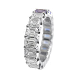 Signature Yin Yang Rainbow Sapphire And Diamond Emerald Cut Eternity Ring