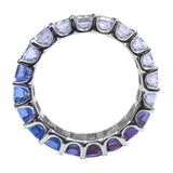 Signature Yin Yang Rainbow Sapphire And Diamond Emerald Cut Eternity Ring