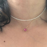 Rubellite Tourmaline Solitaire Pendant