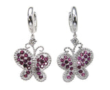 Pink Sapphire Butterfly Earrings
