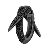 Black Diamond Spike Hoop Earrings