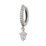 Kite Diamond Drop Charm Pavé Huggie