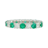 Alternating Emerald & Diamond Eternity Band