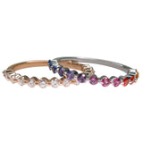 Shared Claw Half Eternity Rainbow Sapphire Ring