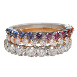 Shared Claw Half Eternity Rainbow Sapphire Ring
