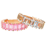 Aquamarine Emerald Cut 3/4 Ring