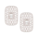 Baguette Diamond Pave Statement Drop Earrings