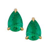 Pear Shape Emerald Stud Earrings