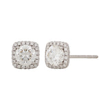 Cushion Halo Double Edged Halo Diamond Earrings