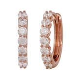 Classic Diamond Claw-set Huggie Earrings