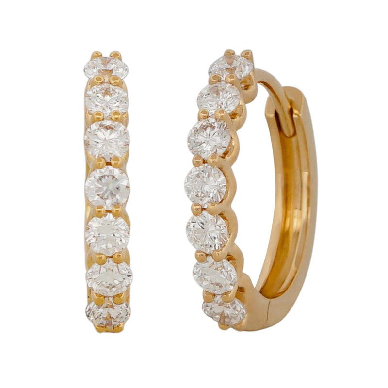 Classic Diamond Claw-set Huggie Earrings