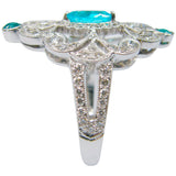 Signature Paraiba And Diamond Antique Style Ring