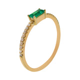 Emerald & Diamond Baguette Stack Ring