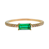 Emerald & Diamond Baguette Stack Ring