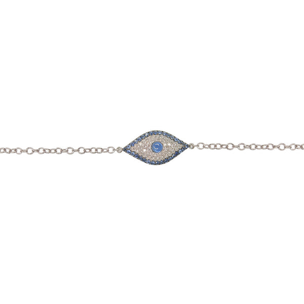 Blue Sapphire & Diamond Evil Eye Bracelet