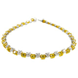 Vivid Yellow And White Diamond Tennis Bracelet