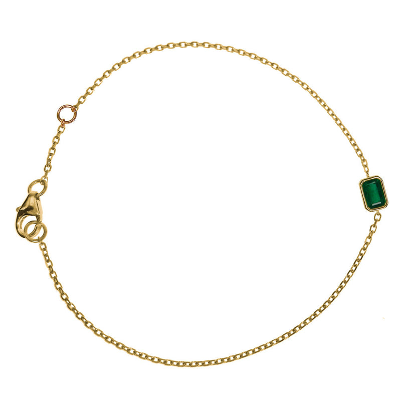 Bezel-set Emerald Bracelet
