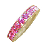 Custom Ombre Pink Sapphire Ring With Calligraphy Carving