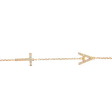 Pave Diamond Letter Chain Bracelet