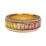 Signature Pastel Rainbow Sapphire & Diamond Spinner Ring