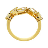 Five-stone Multi-shape Yellow Diamond Ring