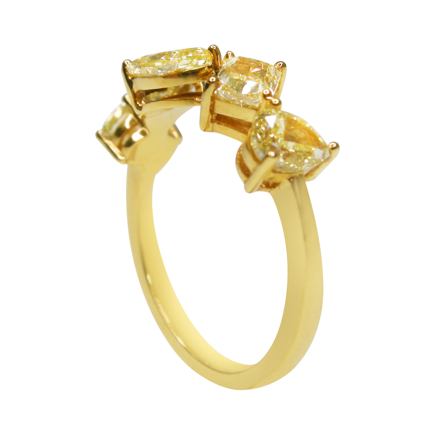 Five-stone Multi-shape Yellow Diamond Ring – Bespoke Fine Jewelry Ltd