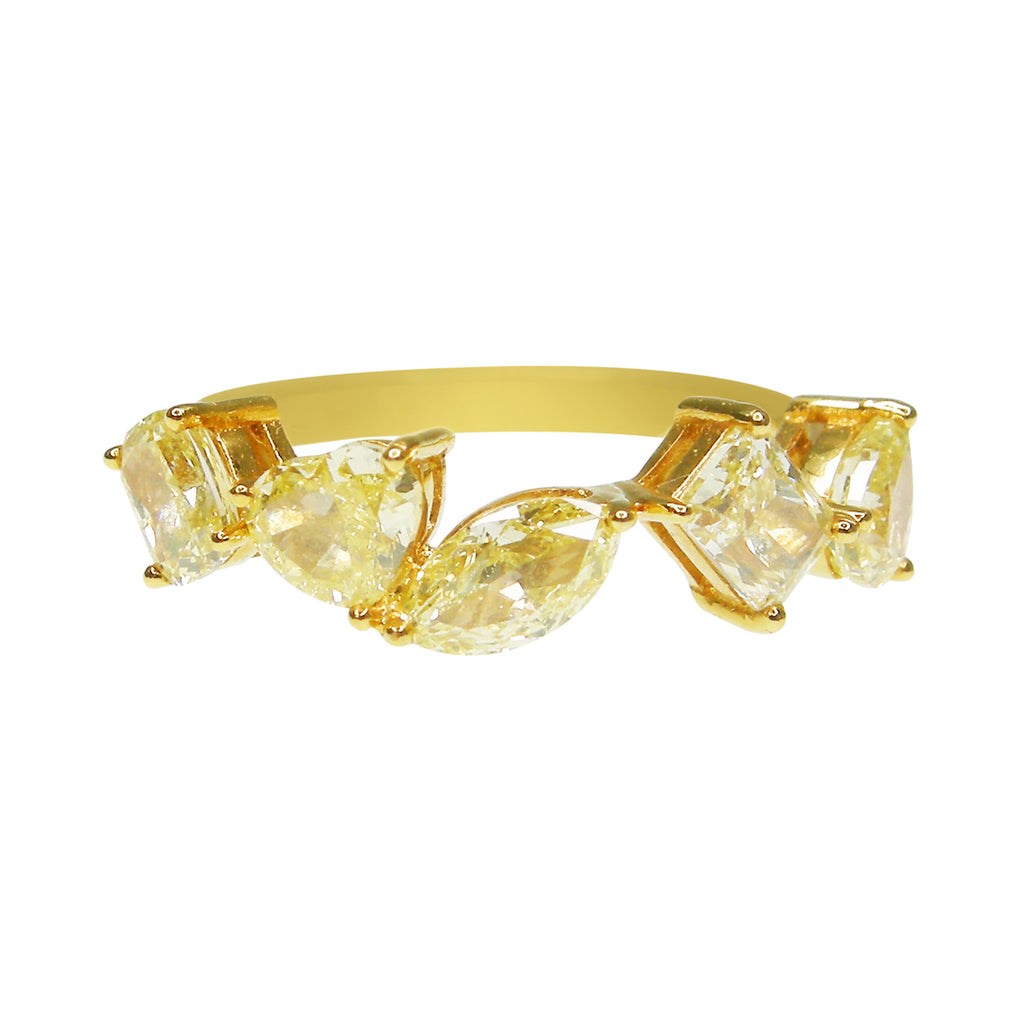 Five-stone Multi-shape Yellow Diamond Ring – Bespoke Fine Jewelry Ltd