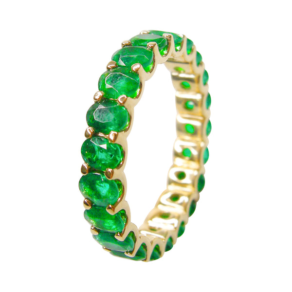 Oval Cut Emerald Eternity Ring