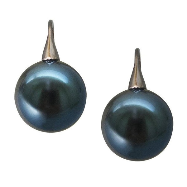 Classic Black Pearl Hook Drop Earrings