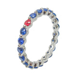 Shared Claw Blue Sapphire Eternity Ring
