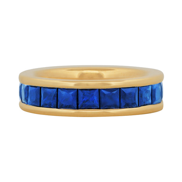 Channel Set Blue Sapphire Eternity Ring