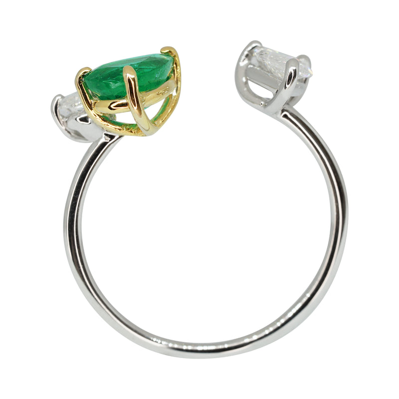 Emerald & Diamond Vine Ring