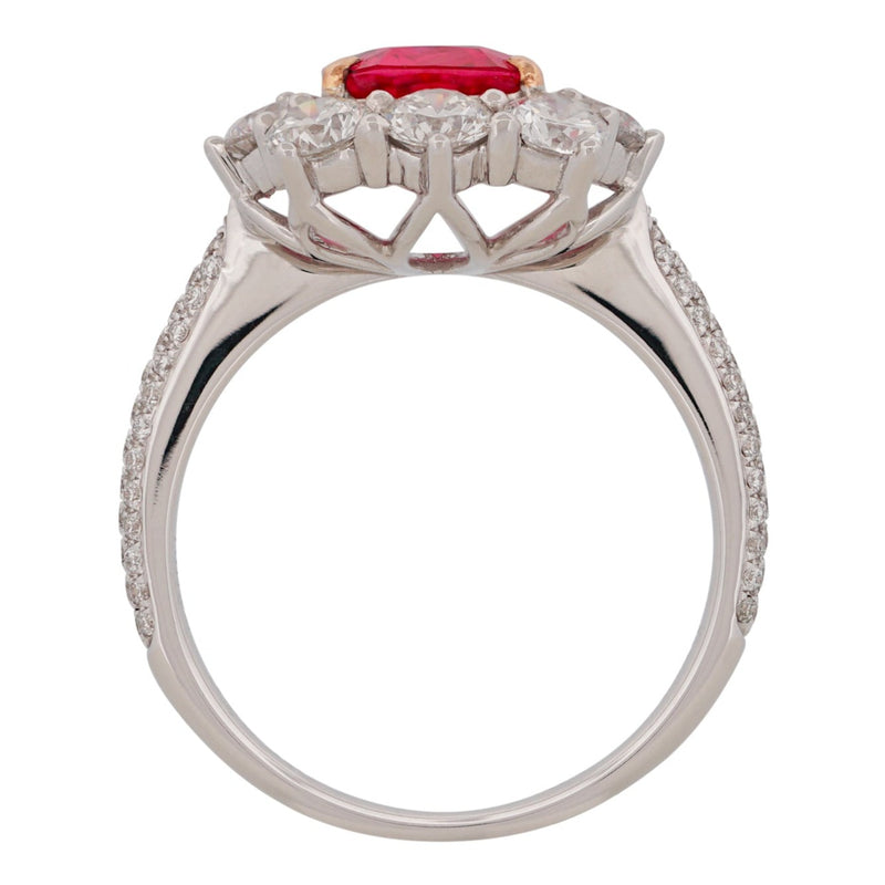Red Spinel, Platinum and 18k Rose Gold Ring