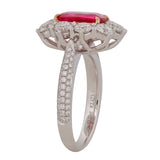 Neon Red Spinel & Diamond Ring