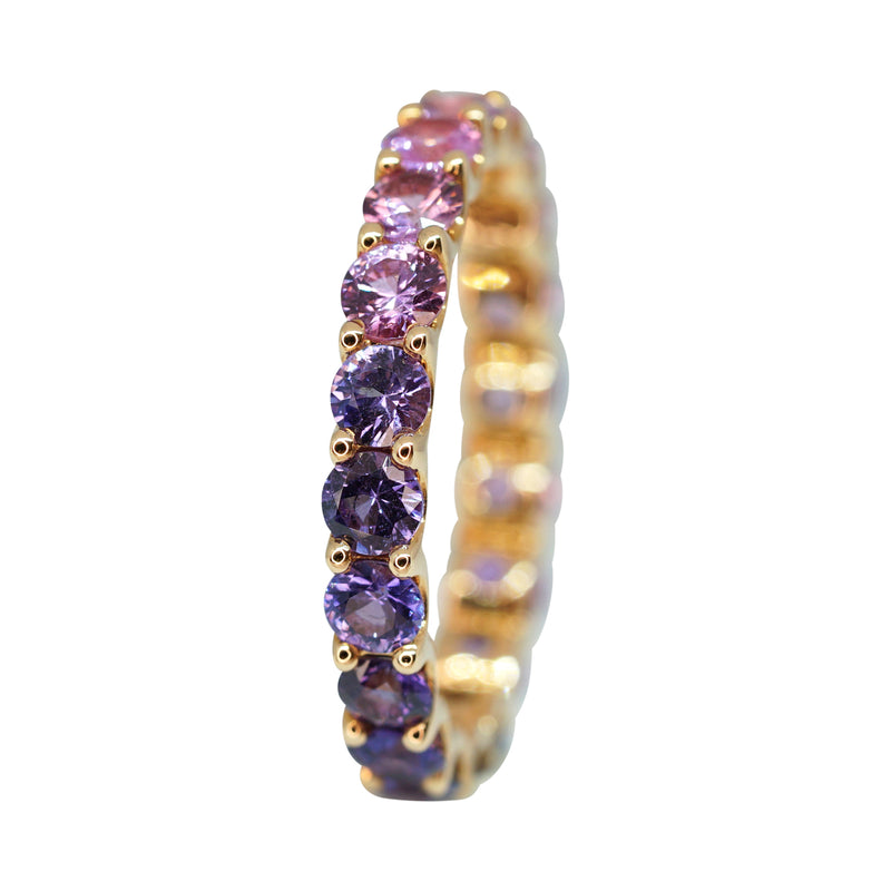 Ombre Pink And Lavender Sapphire Stack Ring
