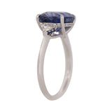 Color Change Violet Sapphire Three Stone Ring