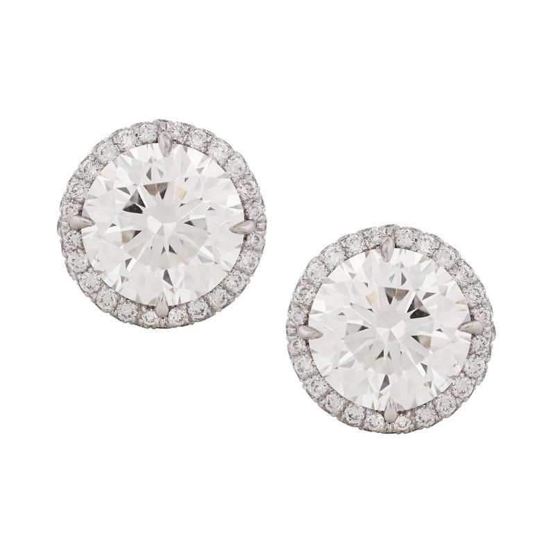 Removable Double Edged Pave Diamond Jackets (For 2 carat diamond studs)