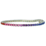 Round Brilliant Rainbow Sapphire Tennis Bracelet