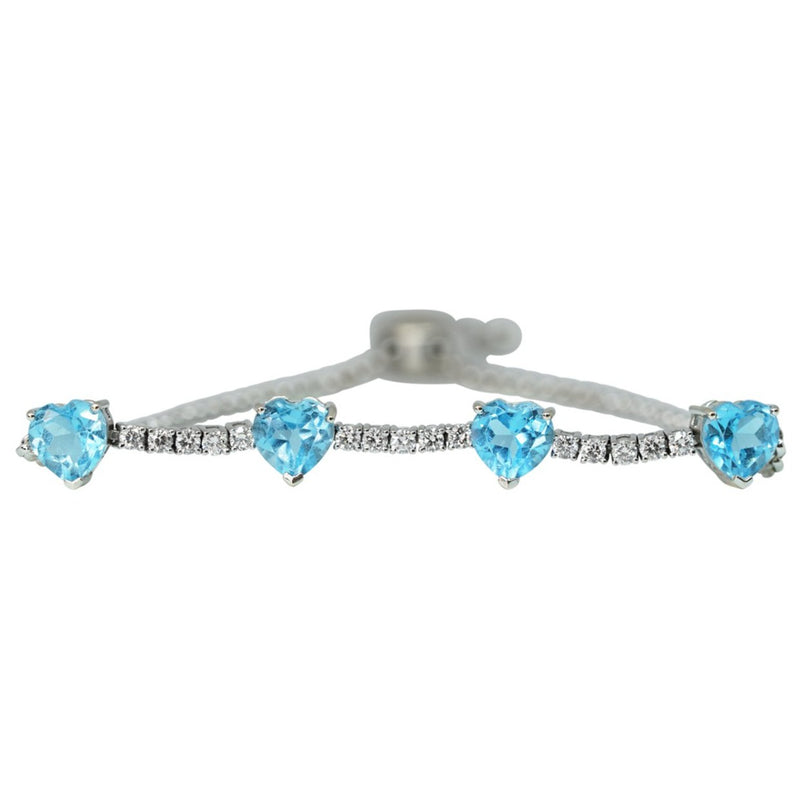 Swiss Blue Topaz & Diamond Bolo Bracelet
