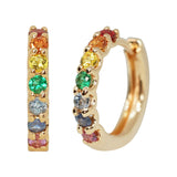 Rainbow Gemstone Huggie Earrings