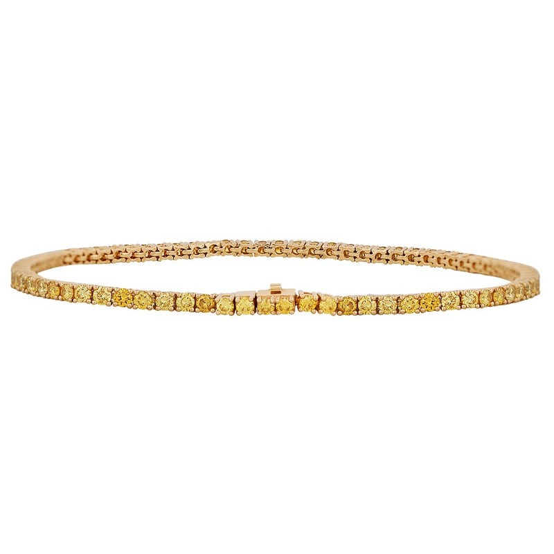 14K Yellow Gold Tennis Bracelet With 61 VS1 Real Diamonds - Etsy