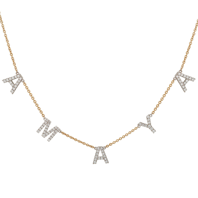 Pave Diamond Letter Chain Necklace