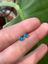 Neon Blue Apatite Stud Earrings