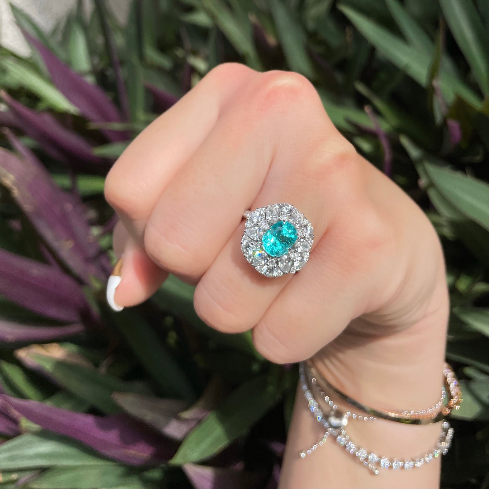 Neon Blue Paraiba Tourmaline & Diamond Ring – Bespoke Fine Jewelry Ltd