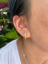 Vivid Yellow Diamond Huggie Earrings