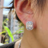 Signature Illusion Emerald Diamond Earrings
