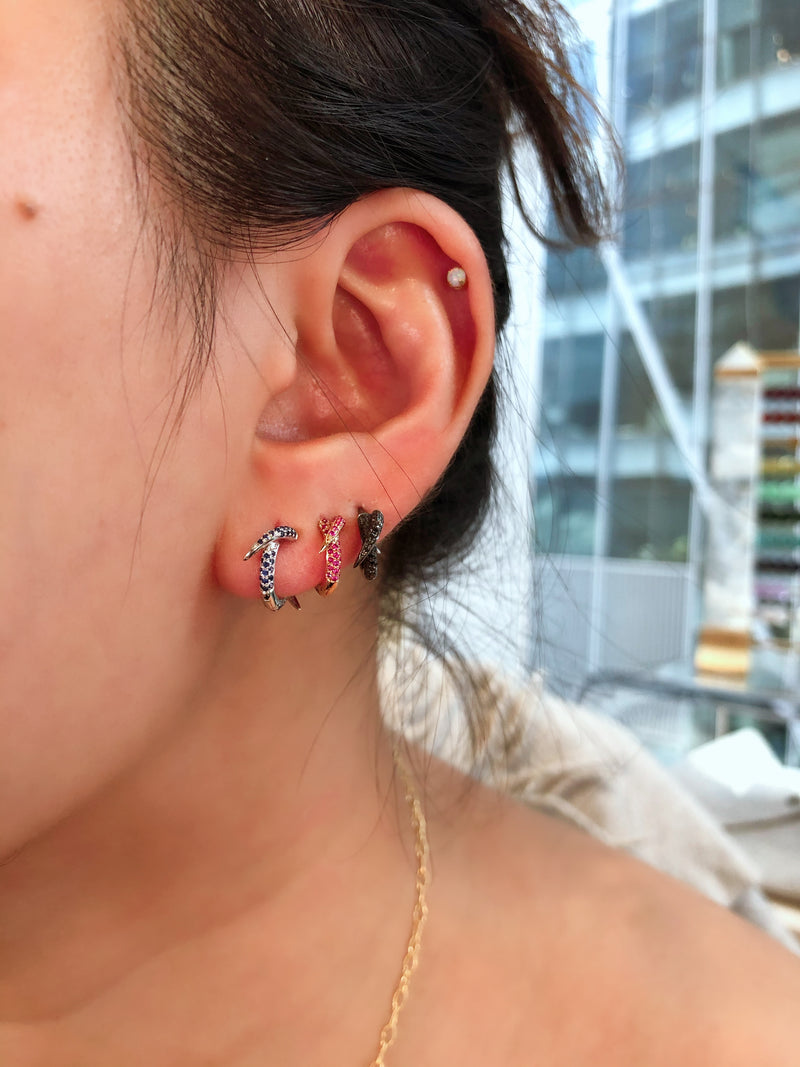 Ruby Spike Hoop Earrings