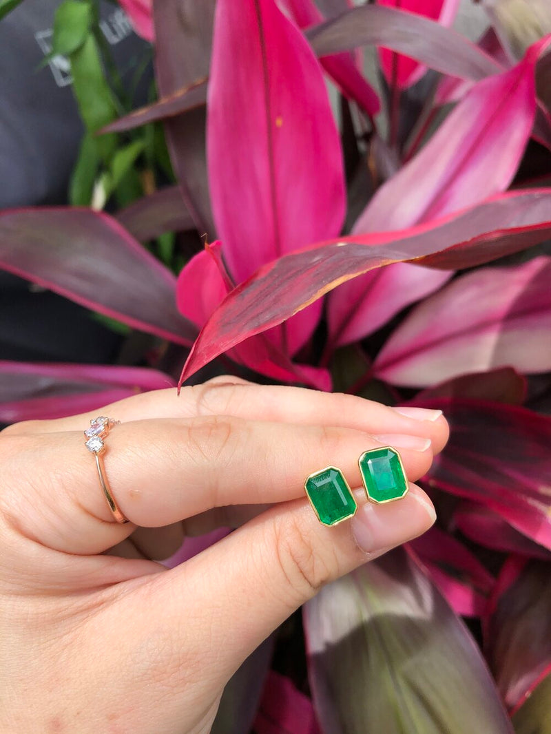 Emerald cut Emerald Stud Earrings